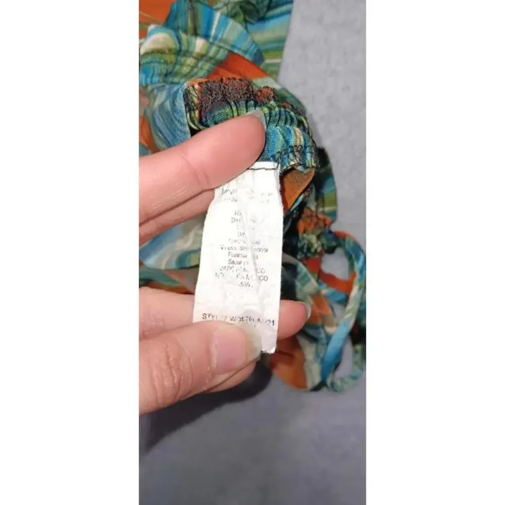 Timing Sleeveless Slouched Swoop Neck Mini Dress Womens Size L Multicolor Swirls - Picture 7 of 8